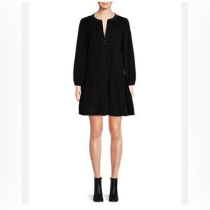 Plus size xxxl corduroy velvet tiered midi long sleeve shirtdress